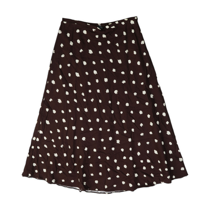 Brown Polka Dot Midi Skirt