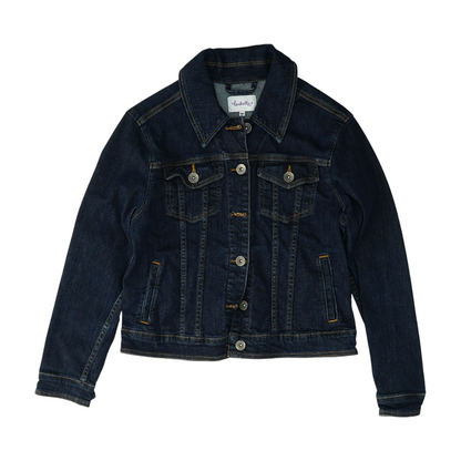 Blue Solid Denim Jacket