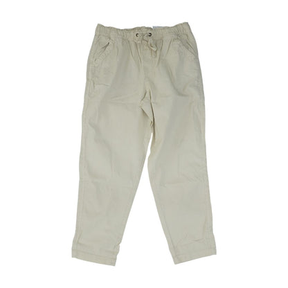 Beige Solid Chino Capris