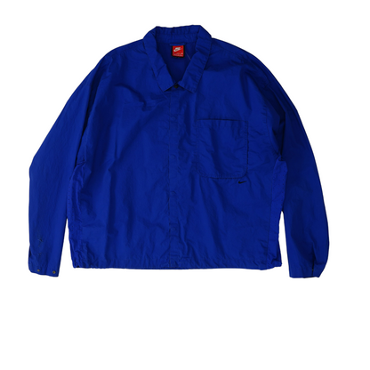 Blue Solid Long Sleeve Button Down
