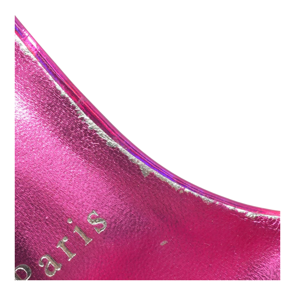Miss Z 100 mm Strappy Sandal in Laminated Pink Leather