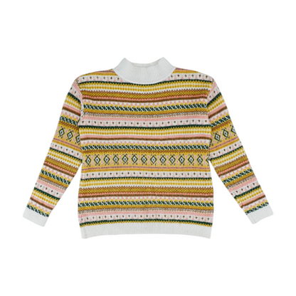 Multi Petite Striped Pullover Sweater