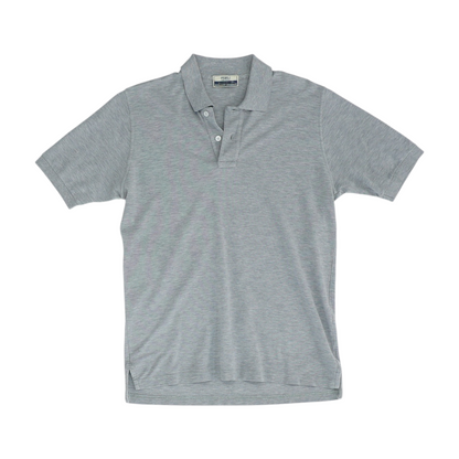 Gray Solid Short Sleeve Polo