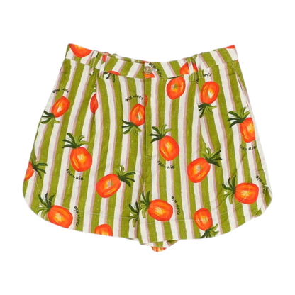 Green Striped Chino Shorts