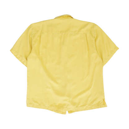 Yellow Solid Short Sleeve Button Down