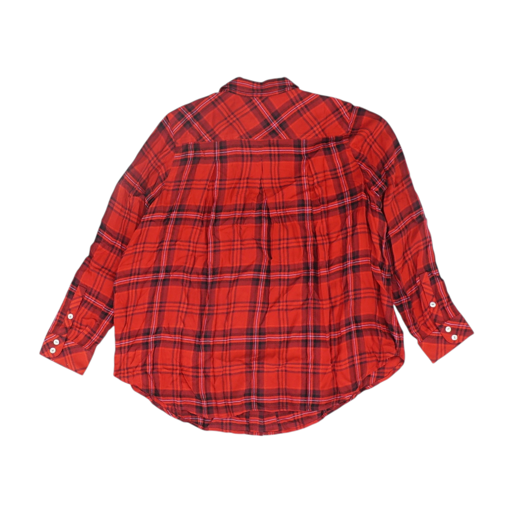 Red Petite Plaid Button Down