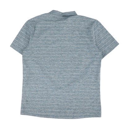 Blue Striped Short Sleeve Polo