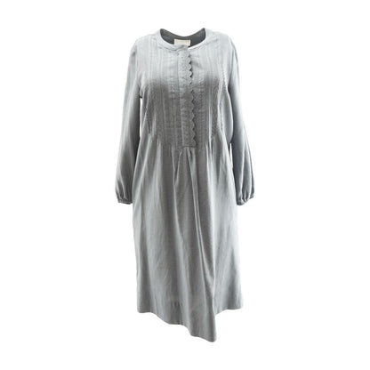 Gray Solid Midi Dress