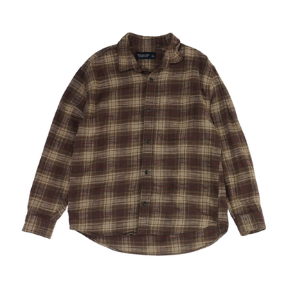 Brown Plaid Flannel Button Down