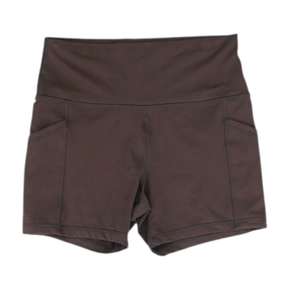 Brown Solid Active Shorts