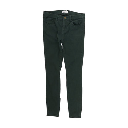 Green Solid Skinny Leg Jeans
