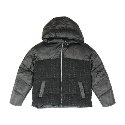 Black Solid Puffer Jacket