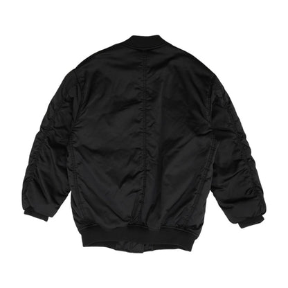 Black Solid Bomber Jacket