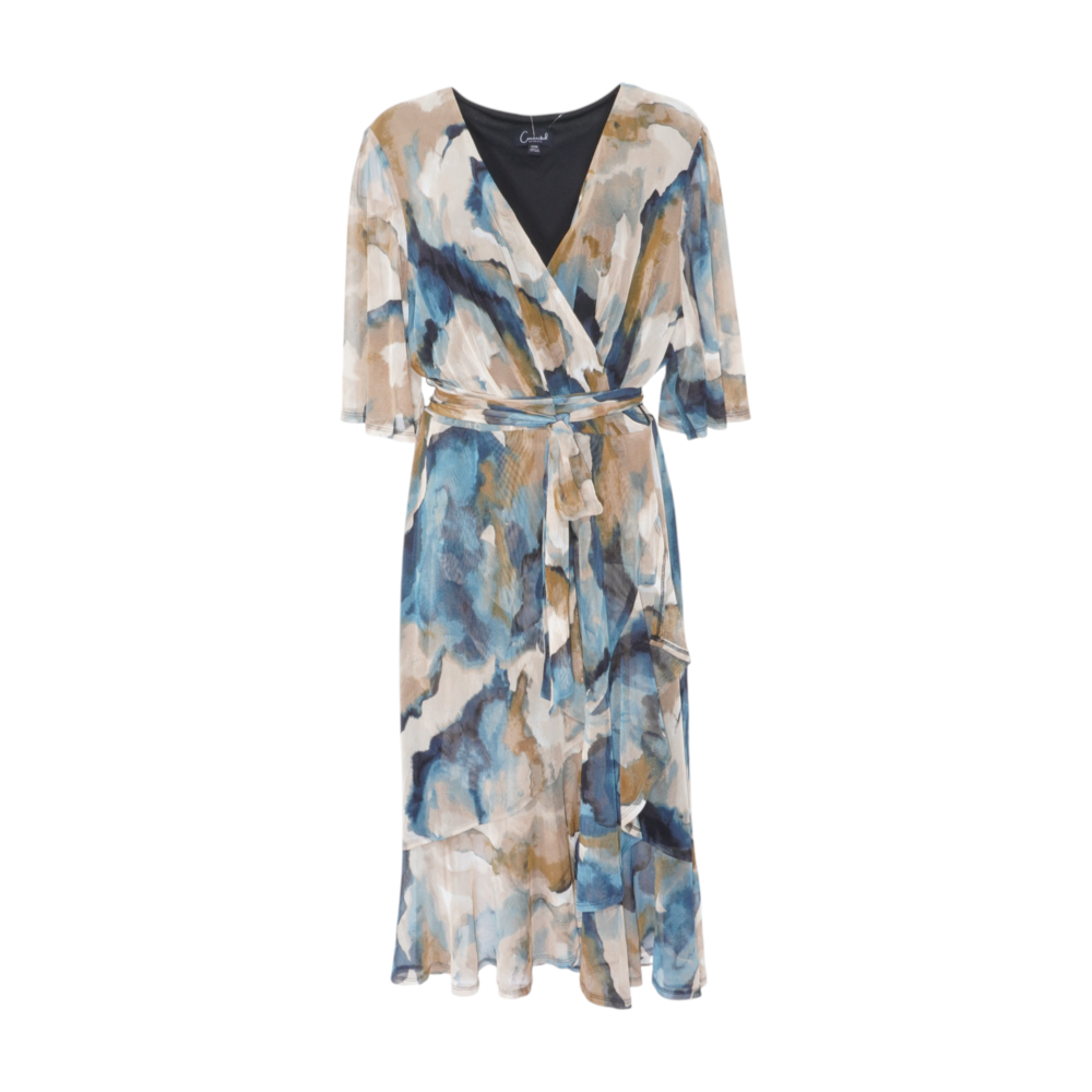 Multi Plus Size Abstract Midi Dress