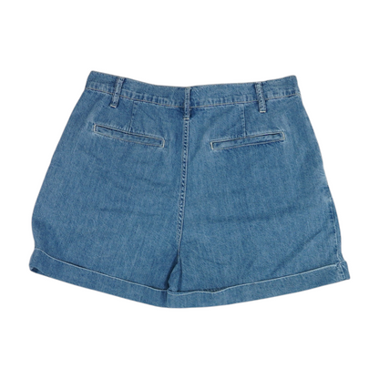 Blue Solid Denim Shorts