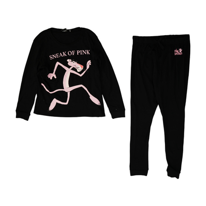 Black Solid Pajama Set