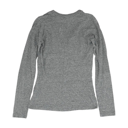 Gray Solid V Neck T-Shirt