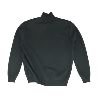 Black Solid 1/4 Zip Sweater