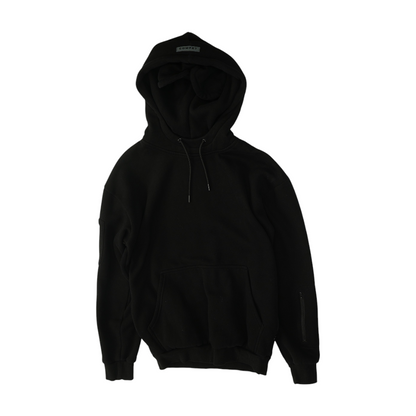 Black Solid Hoodie Pullover