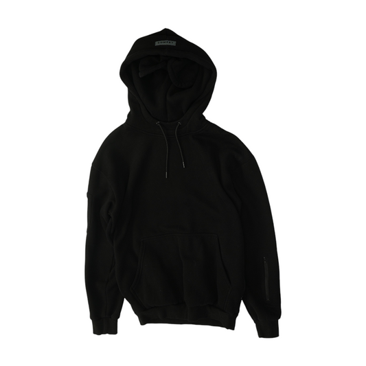Black Solid Hoodie Pullover