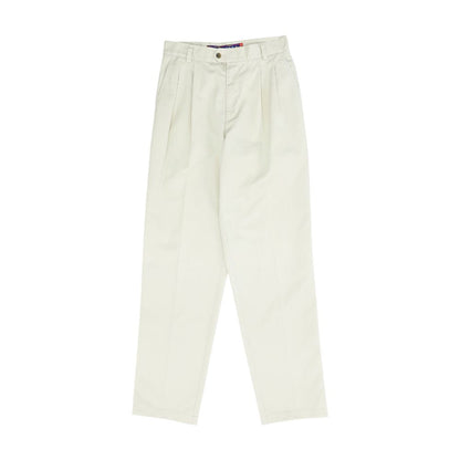 Beige Solid Khaki Pants