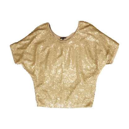 Gold Solid Short Sleeve Blouse