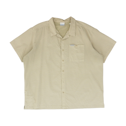 Tan Check Short Sleeve Button Down