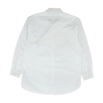 White Solid Long Sleeve Button Down