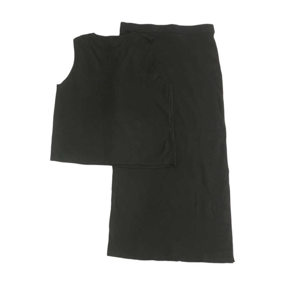 Black Solid Skirt Set