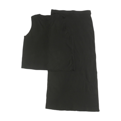 Black Solid Skirt Set