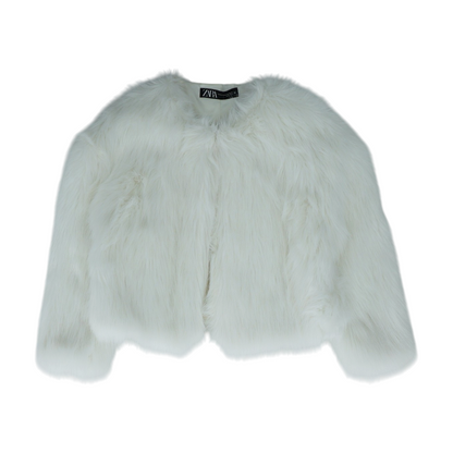 White true Solid Fur Jacket