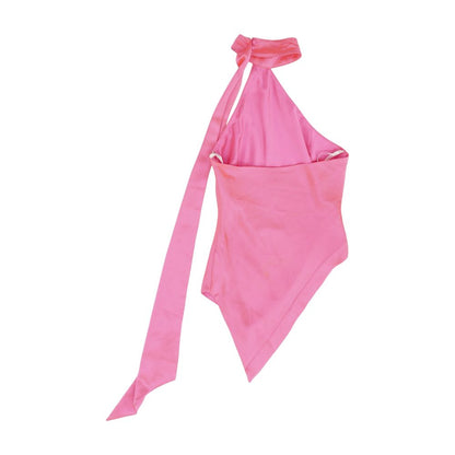 Neon Pink Solid Sleeveless Blouse