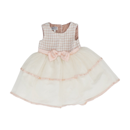 Pink Houndstooth Formal Dress