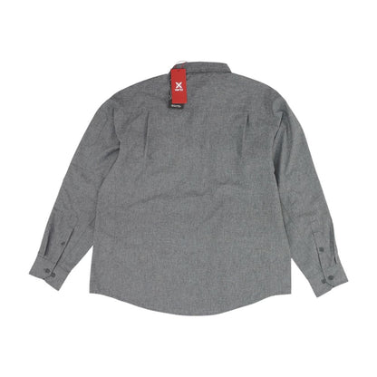 Gray Solid Long Sleeve Button Down
