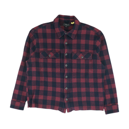 Burgundy Check Flannel Button Down