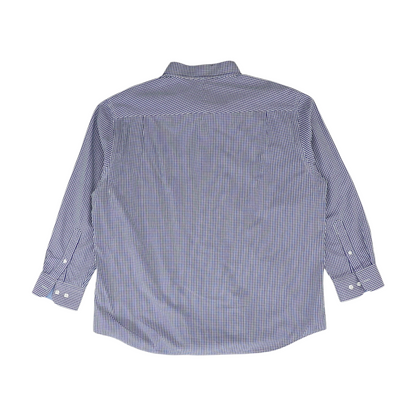Navy Check Long Sleeve Button Down