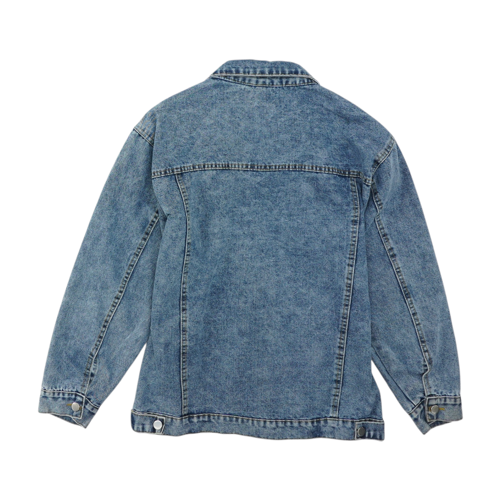 Blue Solid Denim Jacket