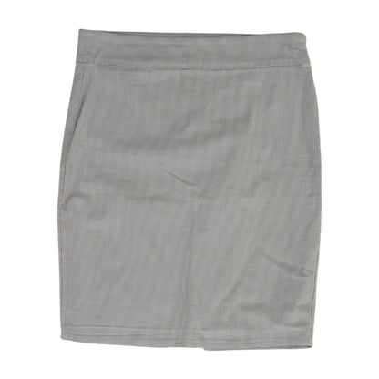 Gray Striped Midi Skirt