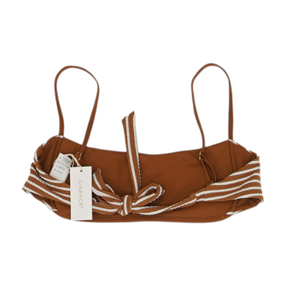 Brown Striped Swim Top