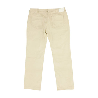 Beige Solid Pants