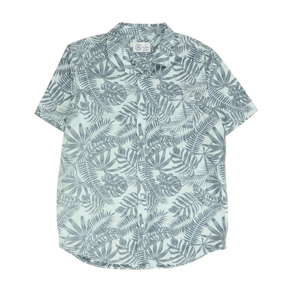 Blue Tropical Short Sleeve Button Down