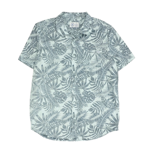 Blue Tropical Short Sleeve Button Down
