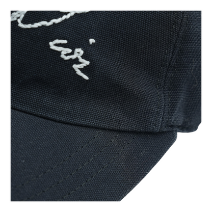 Black Embroidered Logo Canvas Ballcap