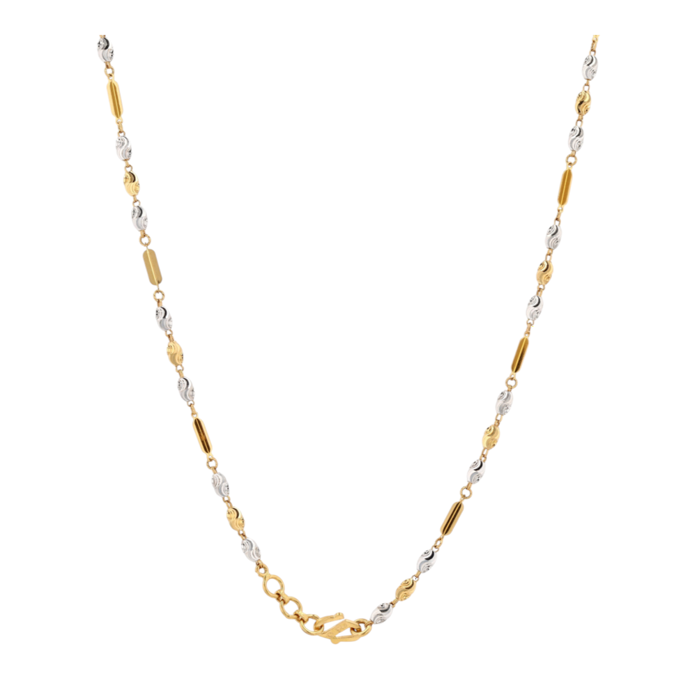 22K Two-Tone Gold Chain Necklace