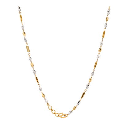22K Two-Tone Gold Chain Necklace