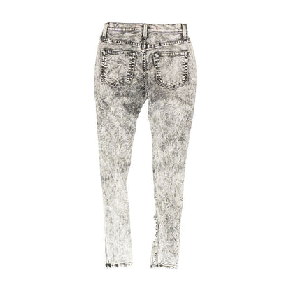 Gray Solid Skinny Leg Jeans