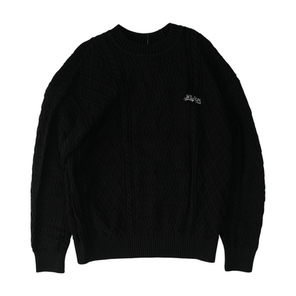 Black Solid Pullover Sweater