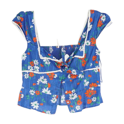 Blue Floral Button Down