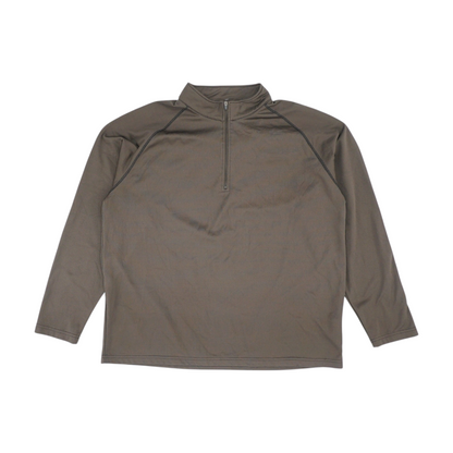 Brown Solid 1/4 Zip Pullover
