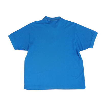 Blue Solid Short Sleeve Polo